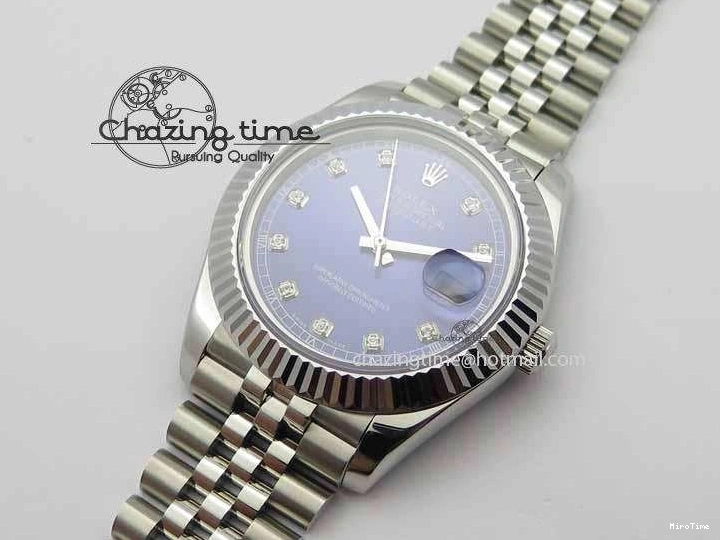 MiroTime 0201 TopPick DateJust II 41mm BP Maker Best Edition Blue Diamonds Dial On New Version Jubilee Bracelet A 3621